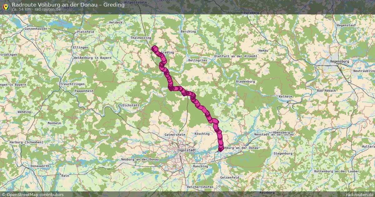 Fahrradroute Vohburg An Der Donau – Greding