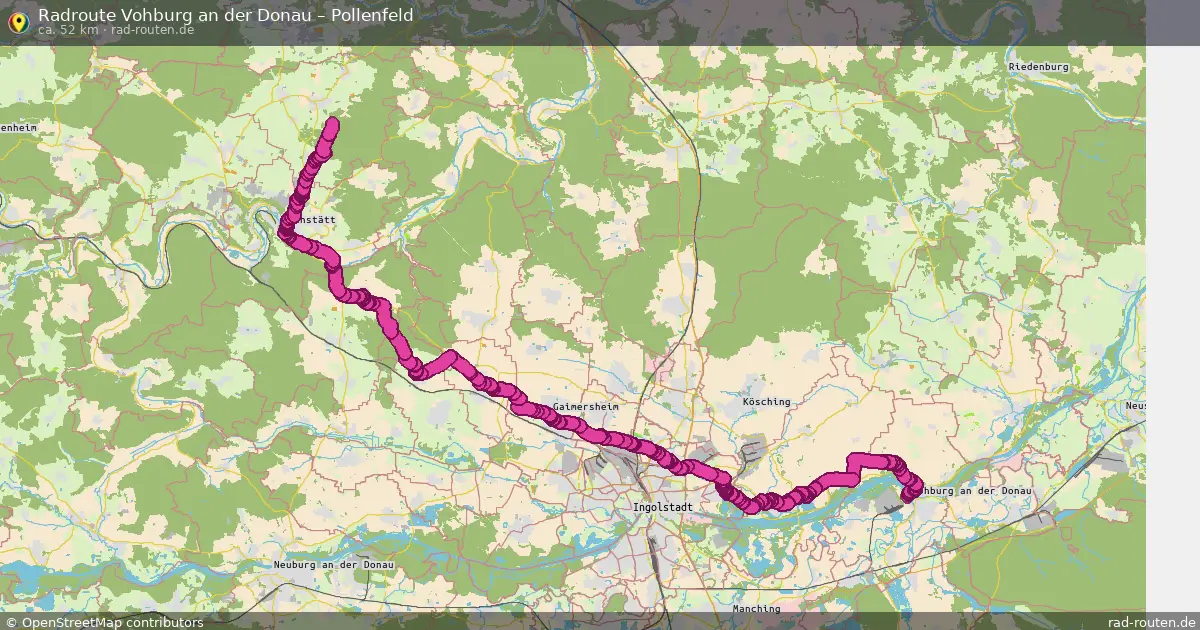 Fahrradroute Vohburg An Der Donau – Pollenfeld (52 km) – Rad-Routen.de
