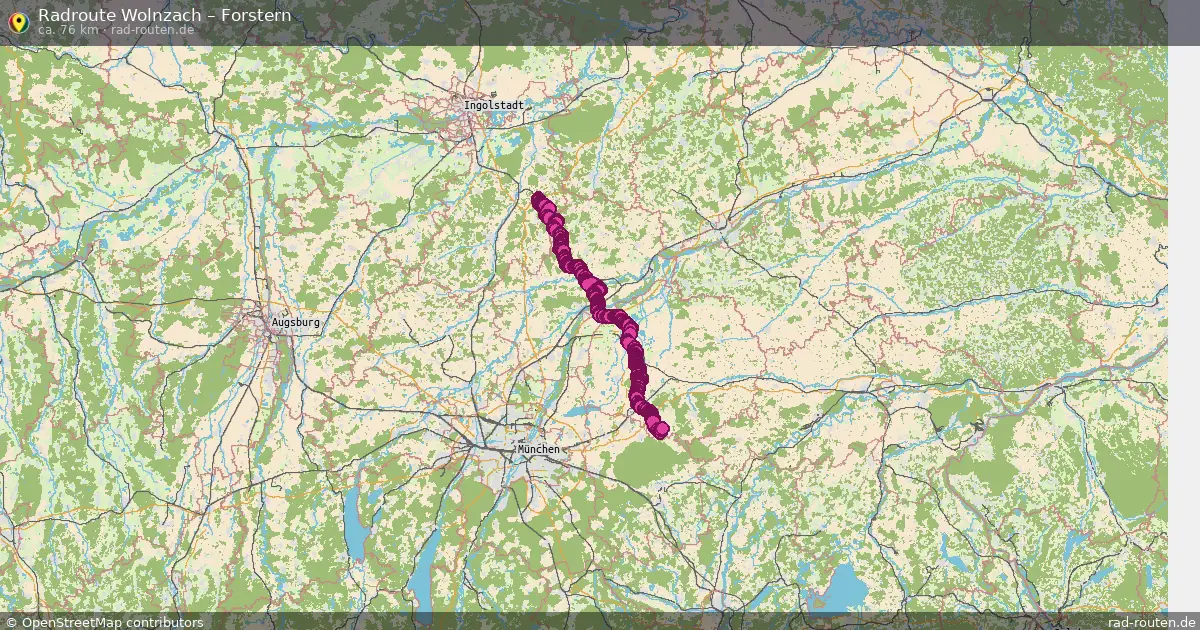 Fahrradroute Wolnzach – Forstern (76 km) – Rad-Routen.de