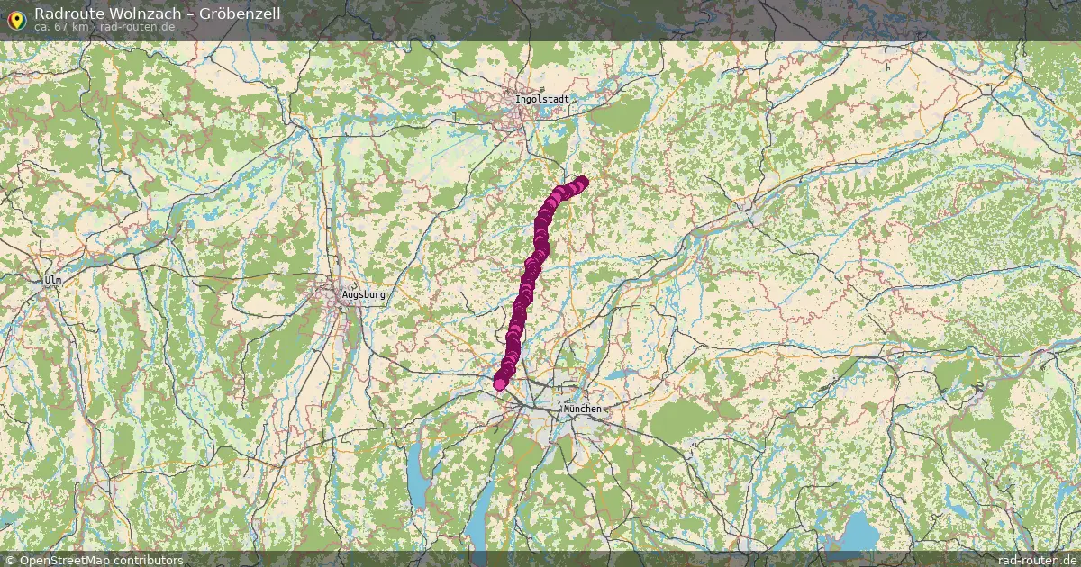 Fahrradroute Wolnzach – Gröbenzell (67 km) – Rad-Routen.de