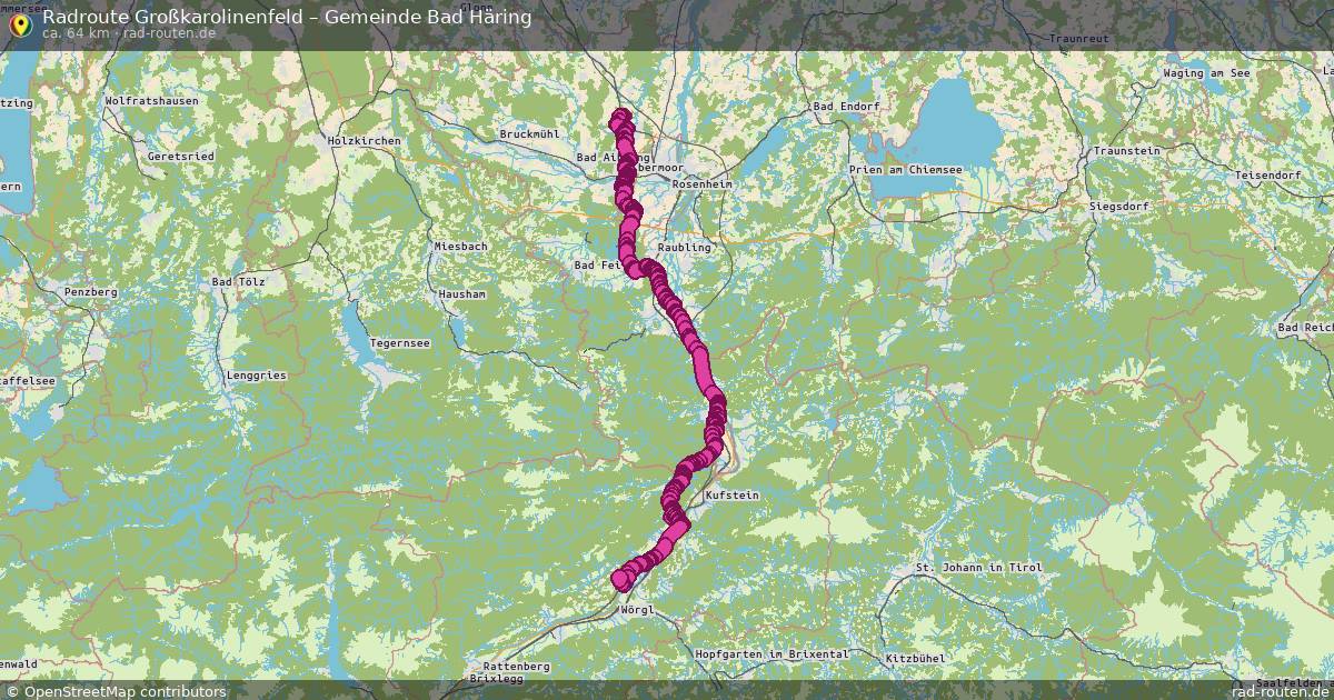 Fahrradroute Großkarolinenfeld – Gemeinde Bad Häring