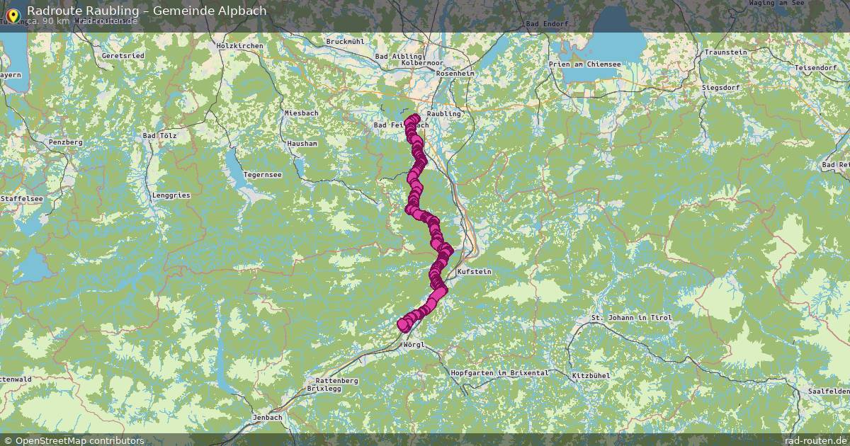 Fahrradroute Raubling – Gemeinde Alpbach