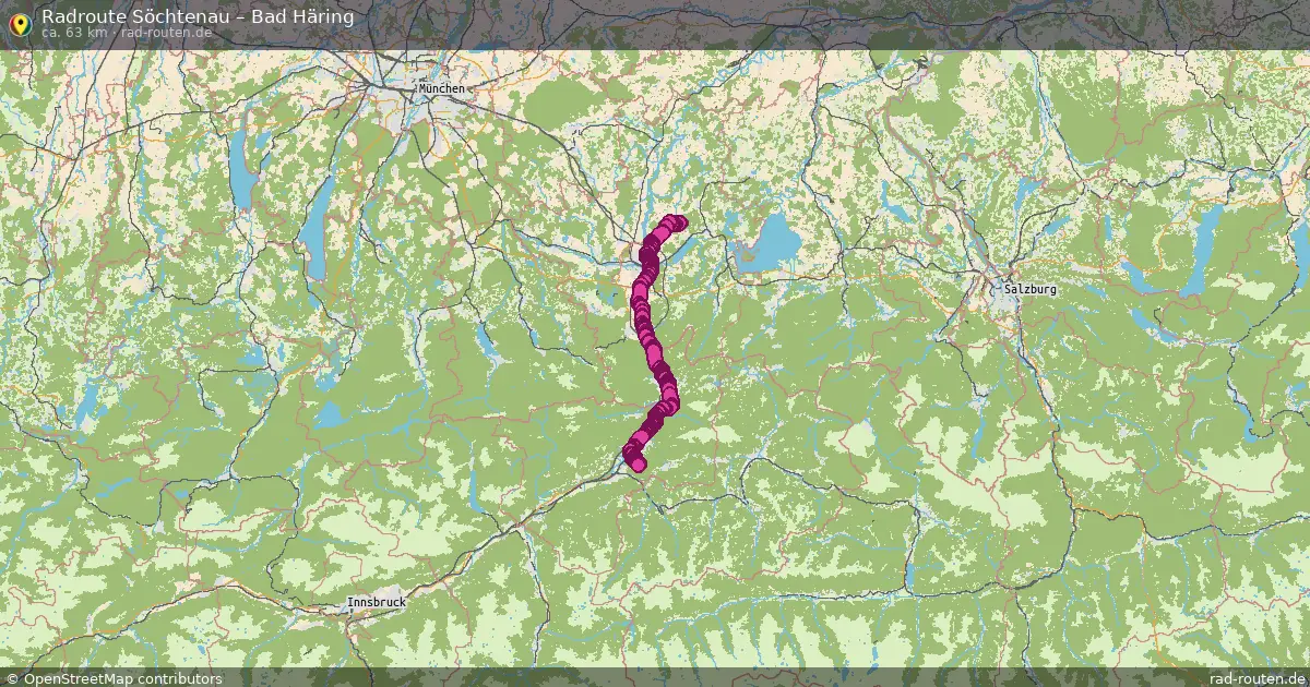 Fahrradroute Söchtenau – Bad Häring (63 km) – Rad-Routen.de