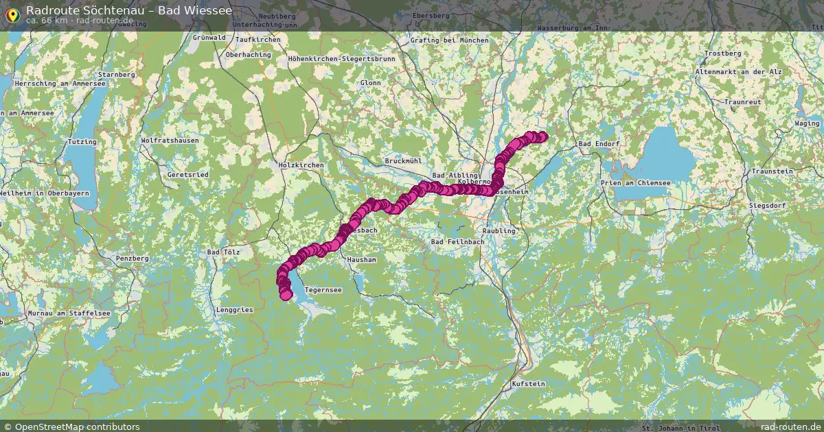 Fahrradroute Söchtenau – Bad Wiessee (66 km) – Rad-Routen.de