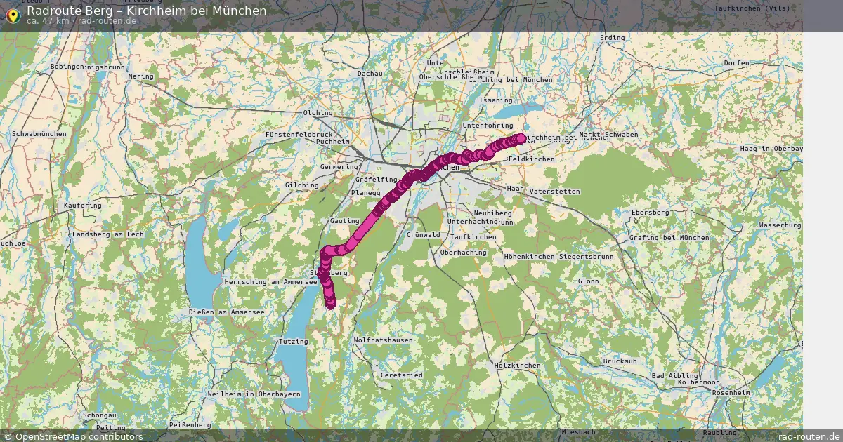 Fahrradroute Berg – Kirchheim Bei München (47 km) – Rad-Routen.de