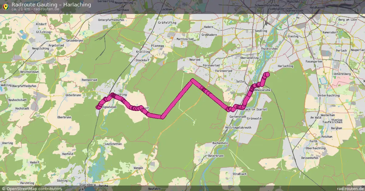 Fahrradroute Gauting – Harlaching (21 km) – Rad-Routen.de