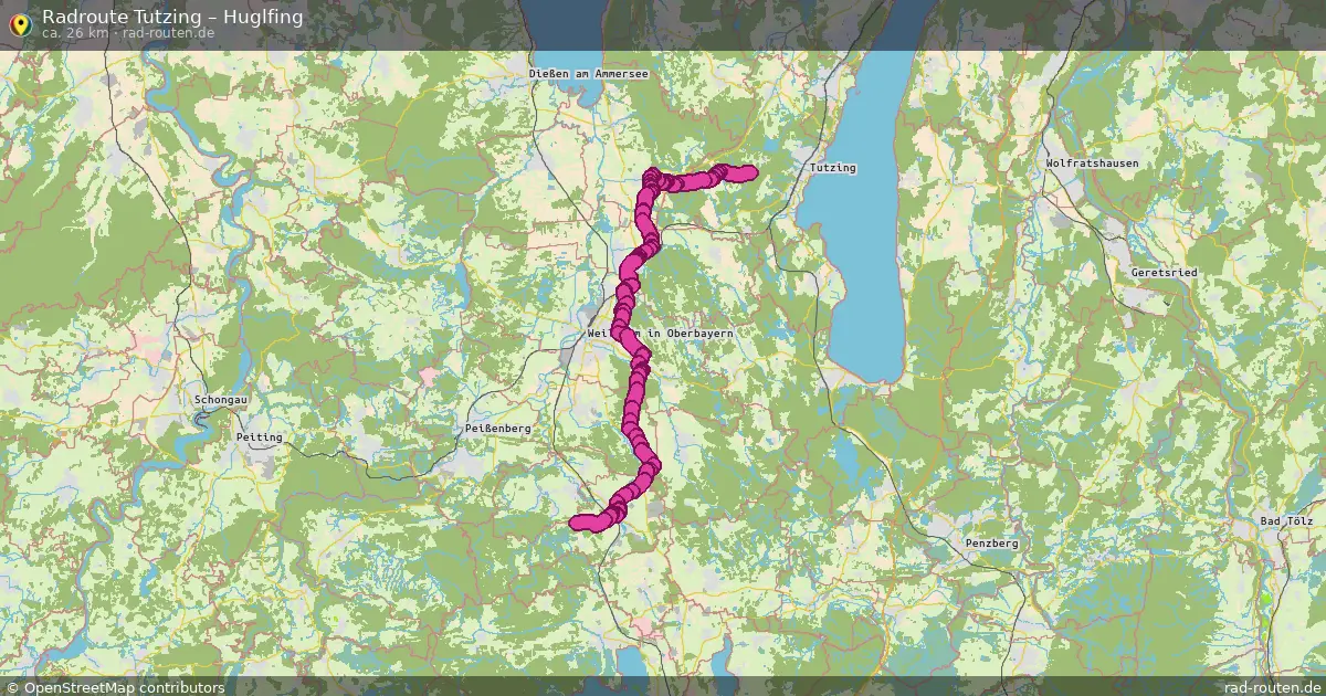 Fahrradroute Tutzing – Huglfing (26 km) – Rad-Routen.de