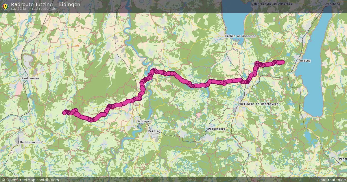 Fahrradroute Tutzing – Bidingen (52 km) – Rad-Routen.de