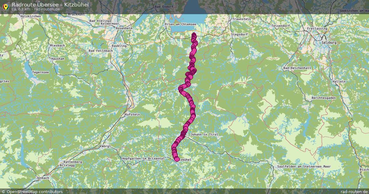 Fahrradroute Übersee – Kitzbühel