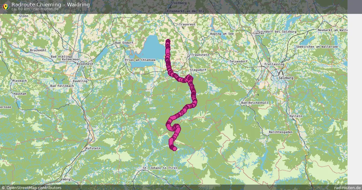 Fahrradroute Chieming – Waidring (60 km) – Rad-Routen.de