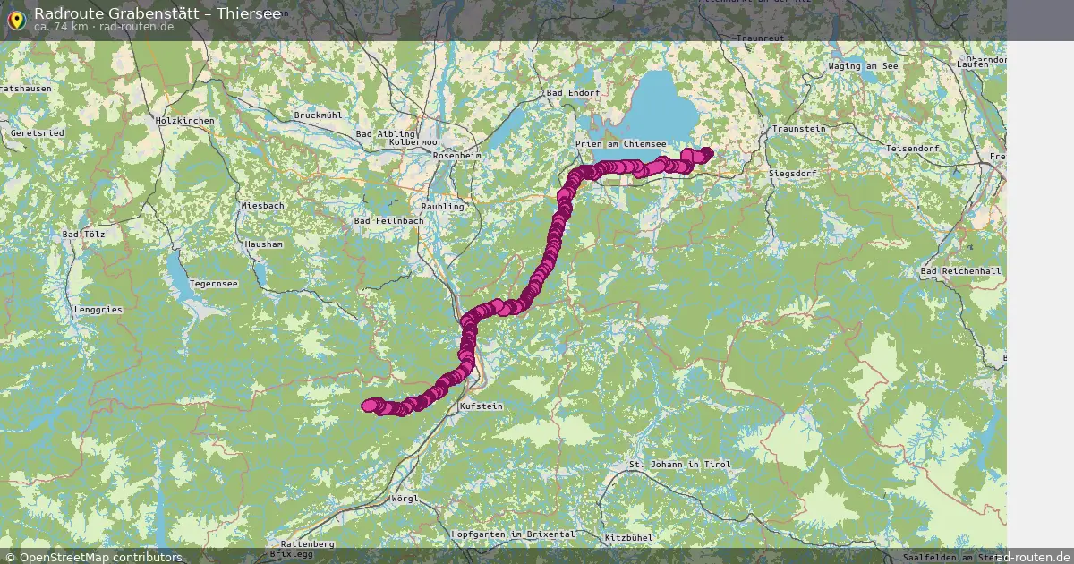 Fahrradroute von Grabenstätt nach Thiersee