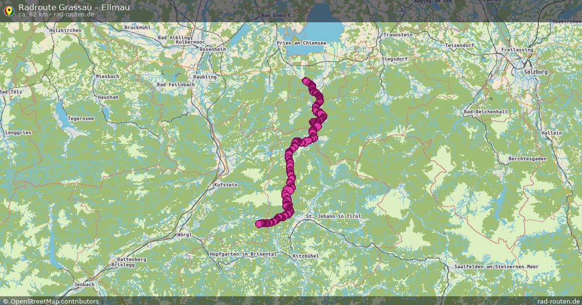 Fahrradroute Grassau – Ellmau
