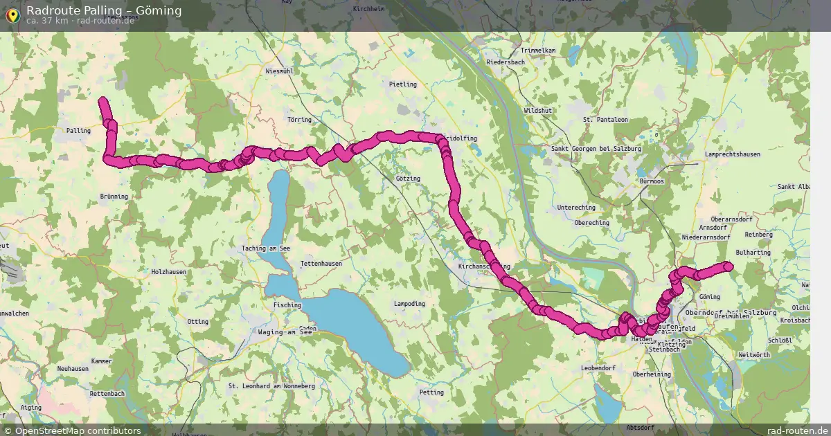 Fahrradroute von Palling nach Göming