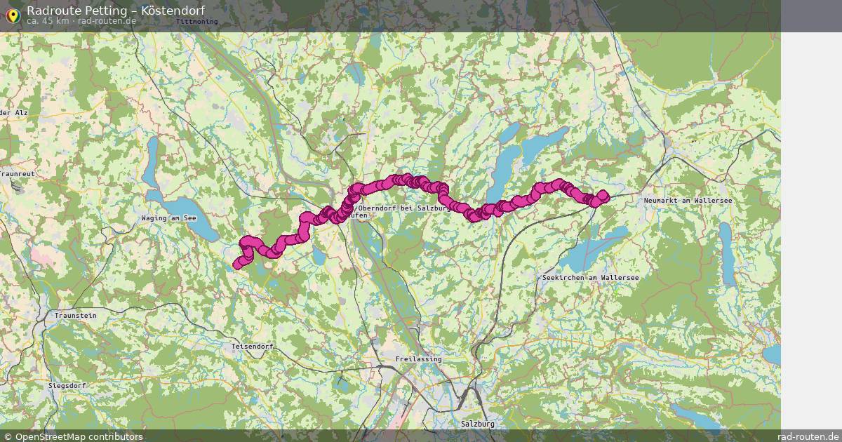 Fahrradroute Petting – Köstendorf