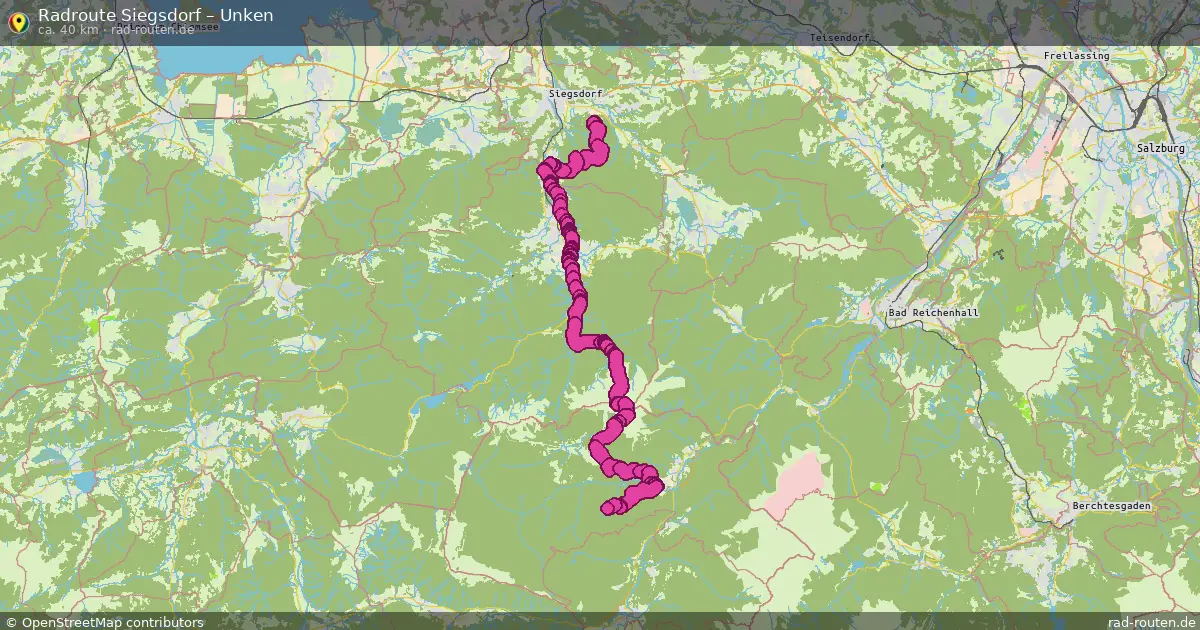 Fahrradroute Siegsdorf – Unken (40 km) – Rad-Routen.de