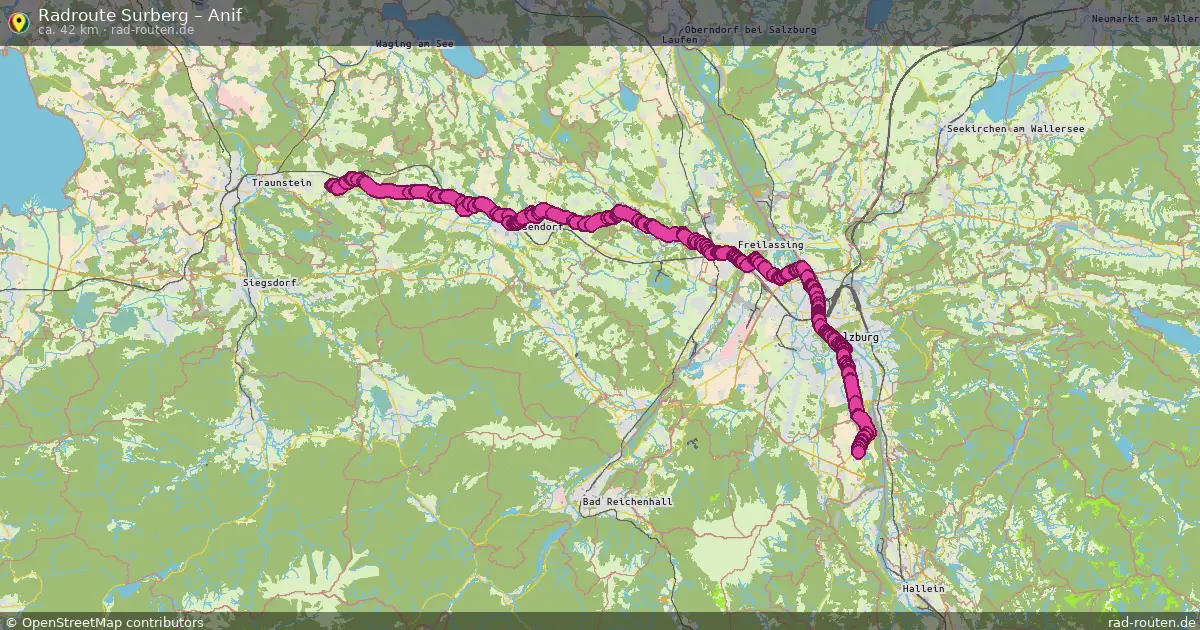 Fahrradroute von Surberg nach Anif