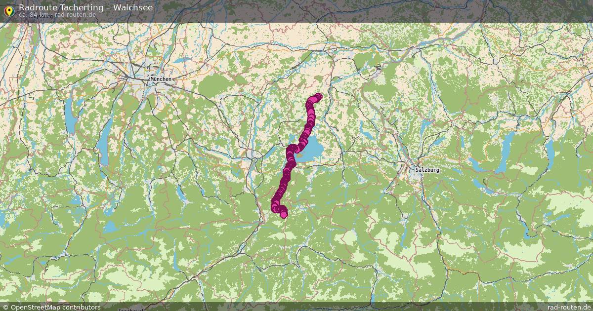 Fahrradroute Tacherting – Walchsee (84 km) – Rad-Routen.de