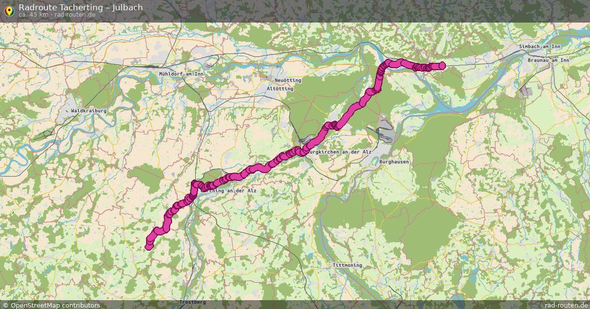 Fahrradroute Tacherting – Julbach (45 km) – Rad-Routen.de