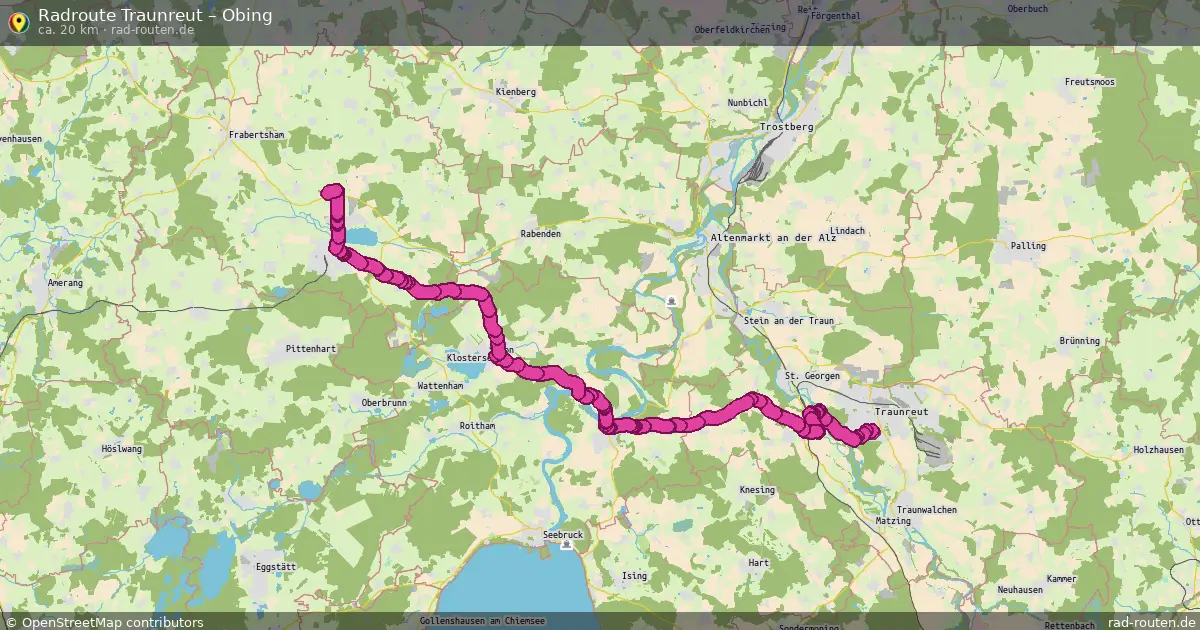 Fahrradroute Traunreut – Obing (20 km) – Rad-Routen.de