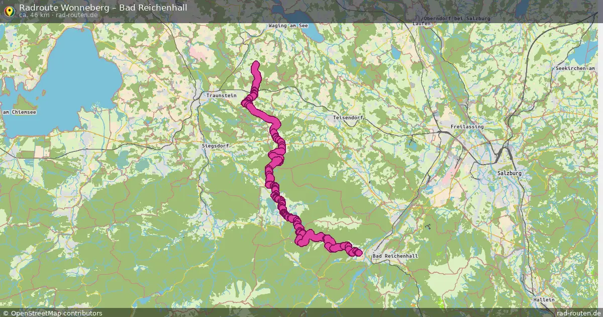 Fahrradroute Wonneberg – Bad Reichenhall (46 km) – Rad-Routen.de