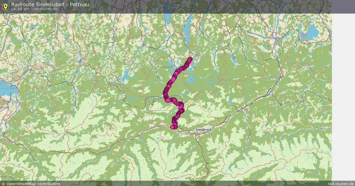 Fahrradroute Sindelsdorf – Pettnau (88 km) – Rad-Routen.de