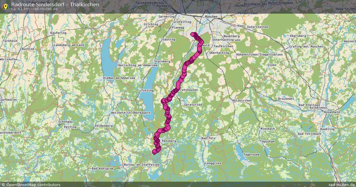 Fahrradroute Sindelsdorf – Solln (56 km) – Rad-Routen.de