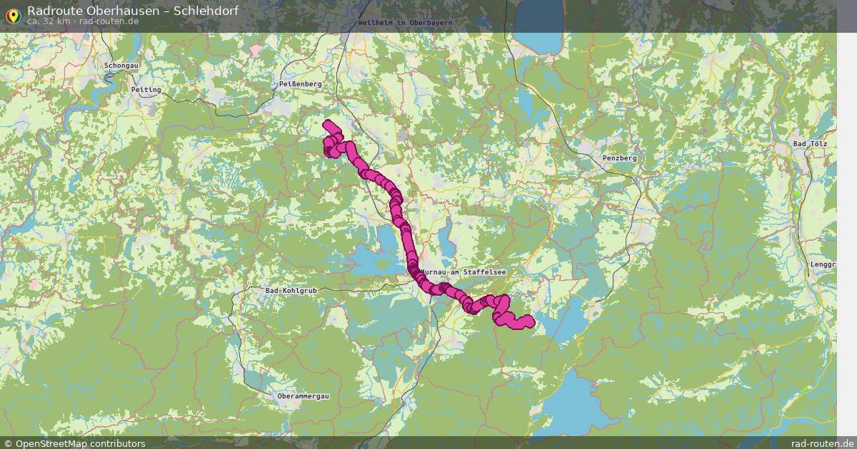 Fahrradroute Oberhausen – Schlehdorf
