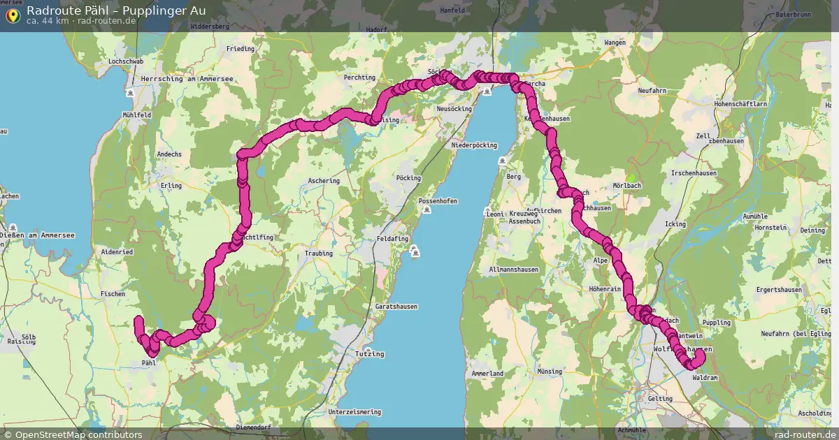 Fahrradroute Pähl – Pupplinger Au (44 km) – Rad-Routen.de