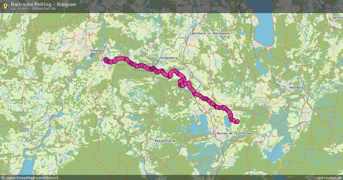 Fahrradroute Peiting – Riegsee