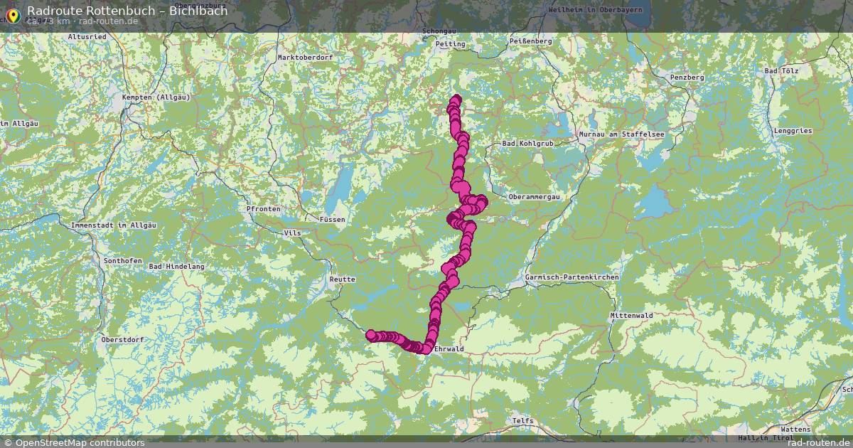 Fahrradroute Rottenbuch – Bichlbach