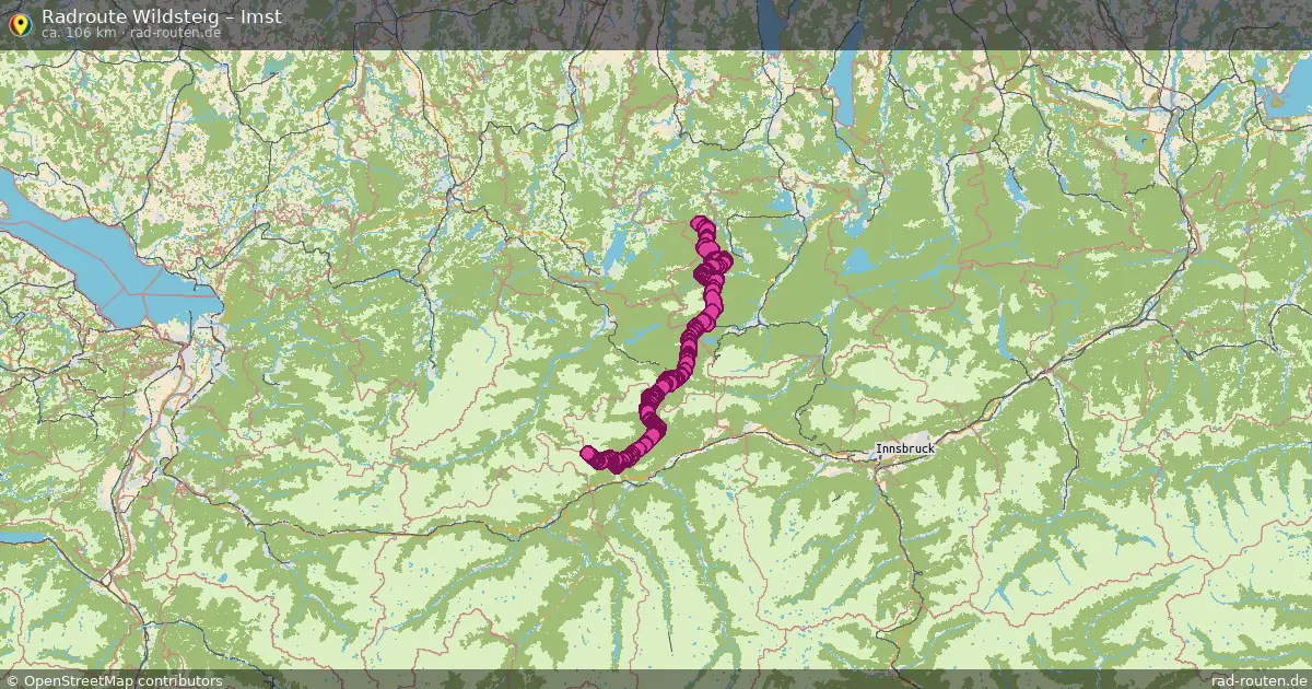 Fahrradroute von Wildsteig nach Imst