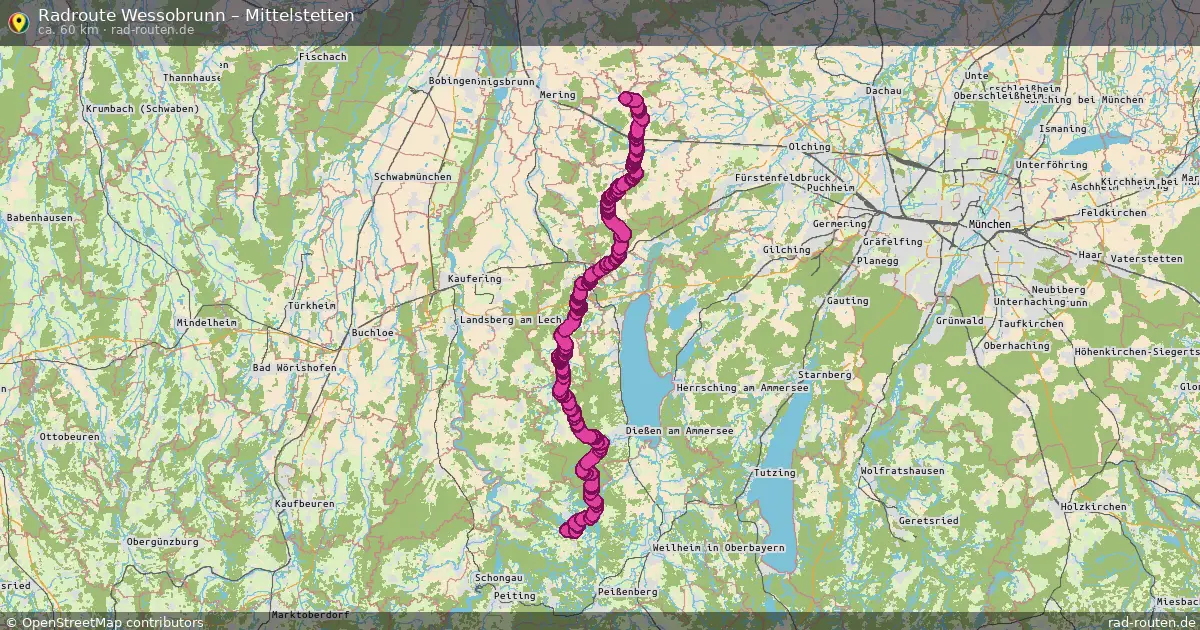 Fahrradroute Wessobrunn – Mittelstetten (60 km) – Rad-Routen.de