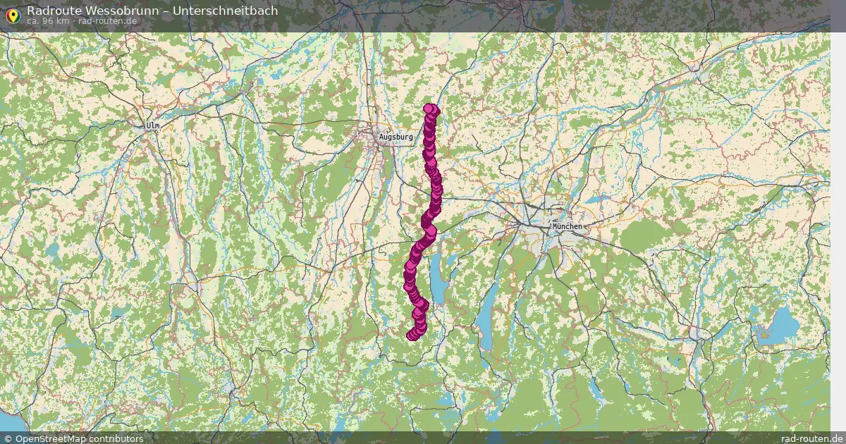 Fahrradroute Wessobrunn – Unterschneitbach (96 km) – Rad-Routen.de