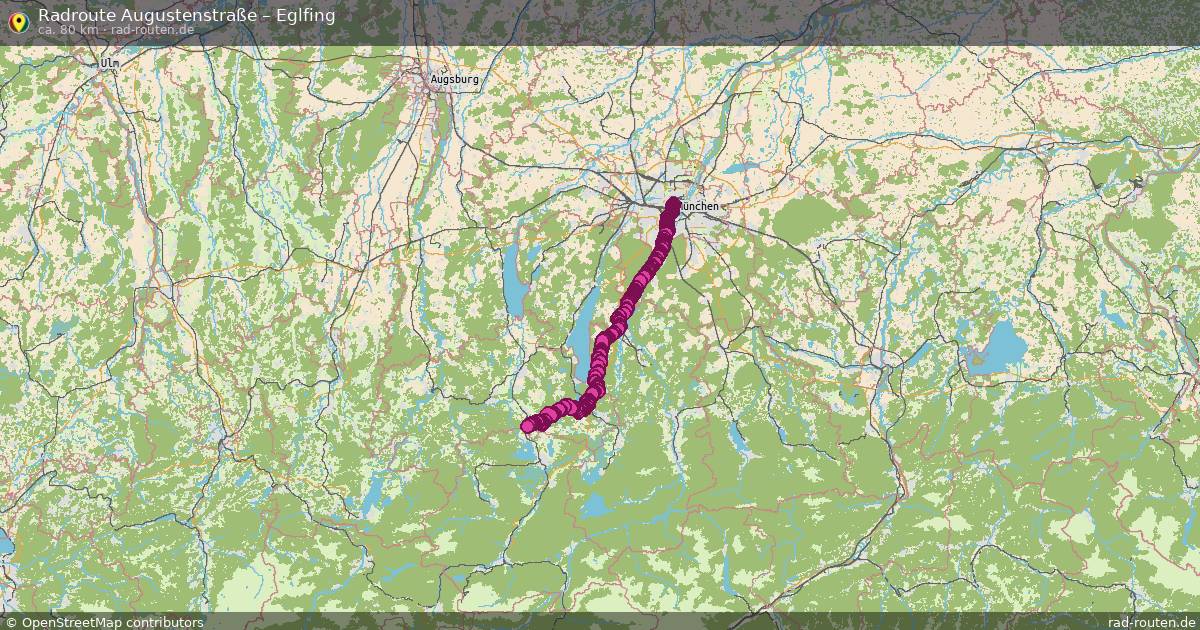 Fahrradroute Augustenstraße – Eglfing (80 km) – Rad-Routen.de