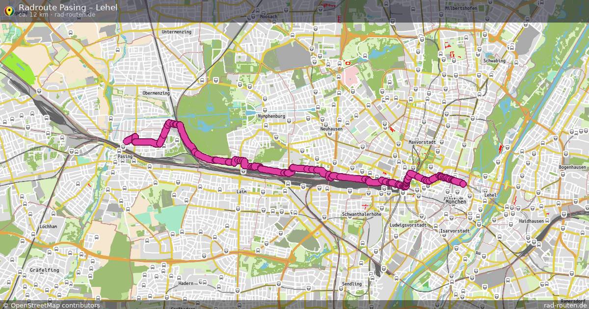 Fahrradroute Pasing – Lehel (12 km) – Rad-Routen.de