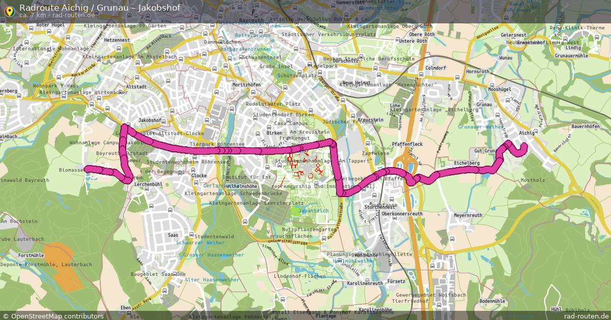 Fahrradroute Aichig   Grunau – Jakobshof