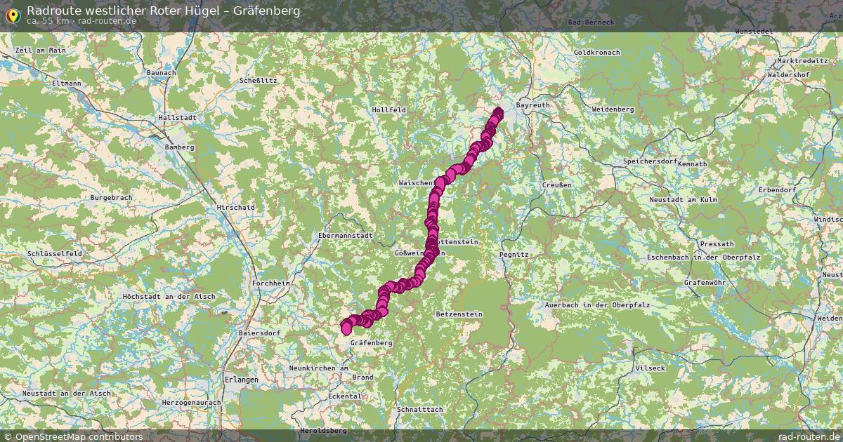 Fahrradroute Westlicher Roter Hügel – Gräfenberg