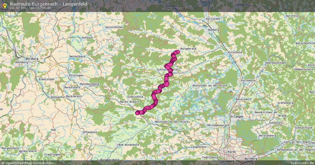 Fahrradroute Burgebrach – Langenfeld (44 km) – Rad-Routen.de
