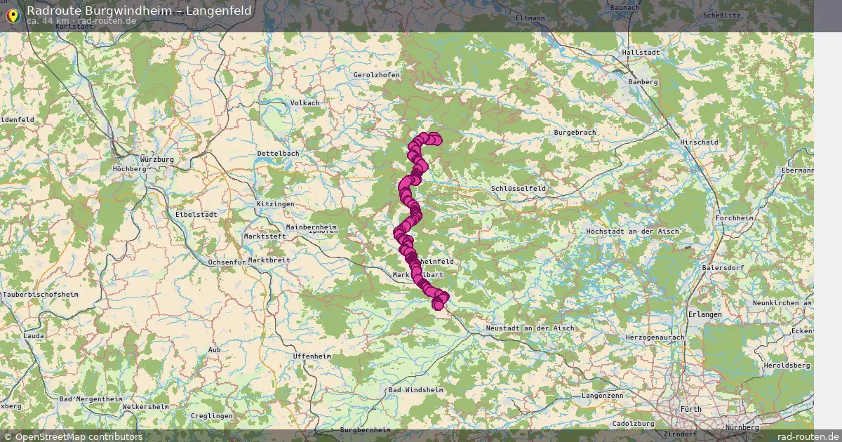 Fahrradroute Burgwindheim – Langenfeld (44 km) – Rad-Routen.de