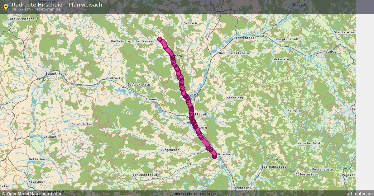 Fahrradroute Hirschaid – Pfarrweisach