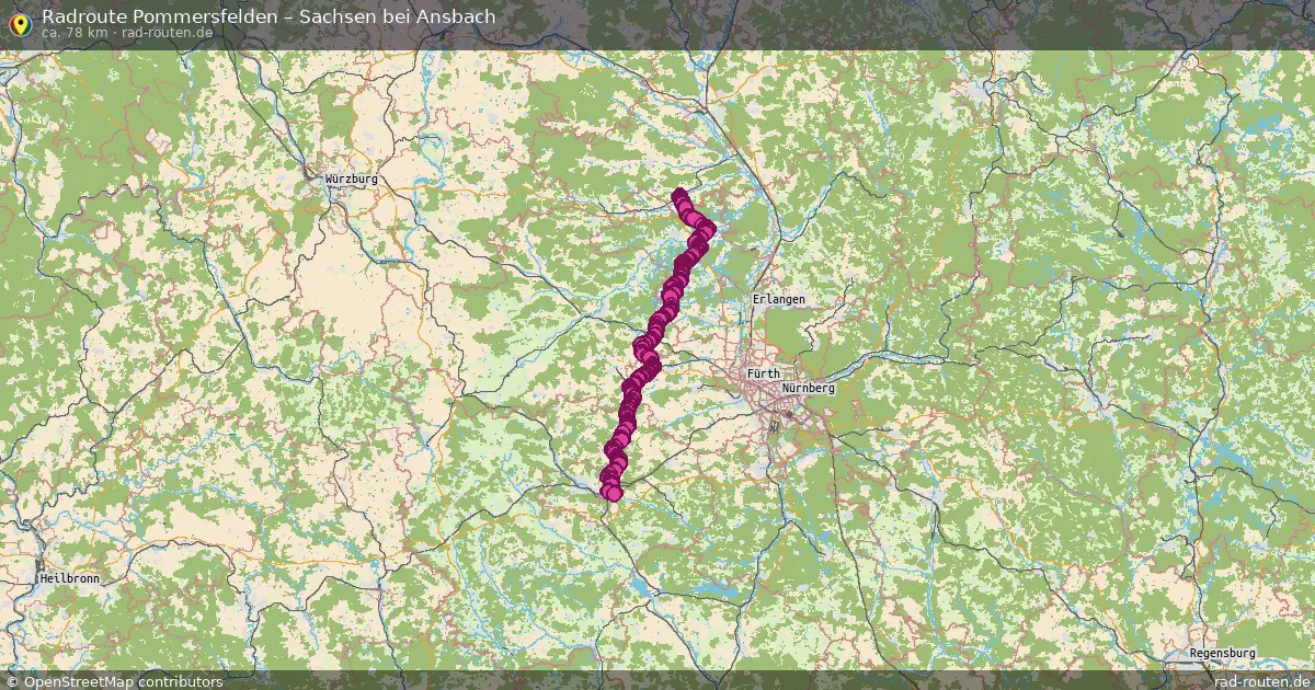Fahrradroute Pommersfelden – Sachsen Bei Ansbach
