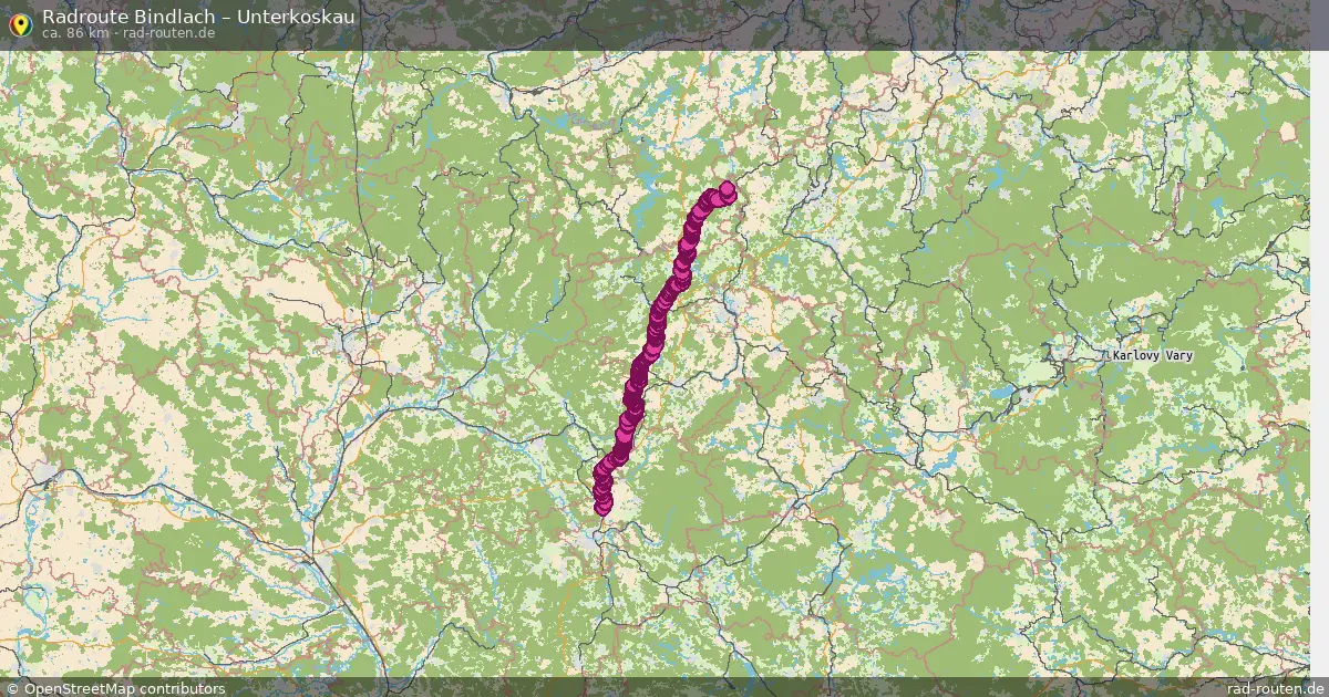 Fahrradroute Bindlach – Unterkoskau (86 km) – Rad-Routen.de