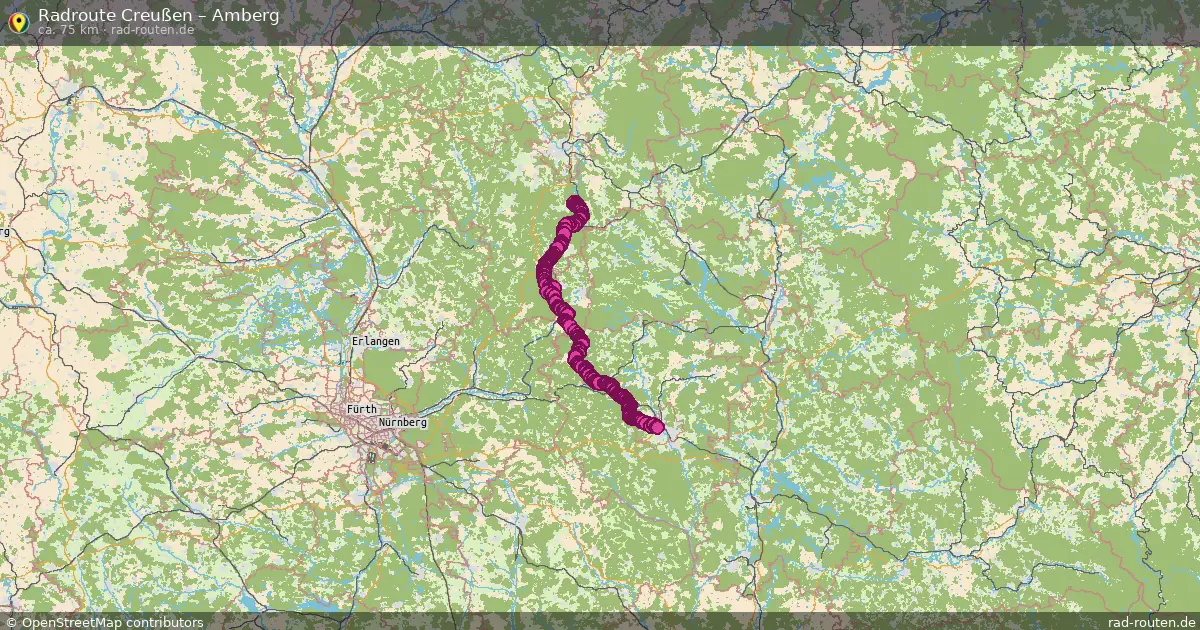 Fahrradroute Creußen – Amberg (75 km) – Rad-Routen.de