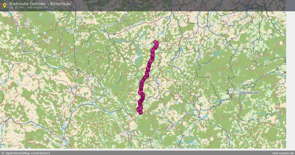 Fahrradroute Gefrees – Kirschkau