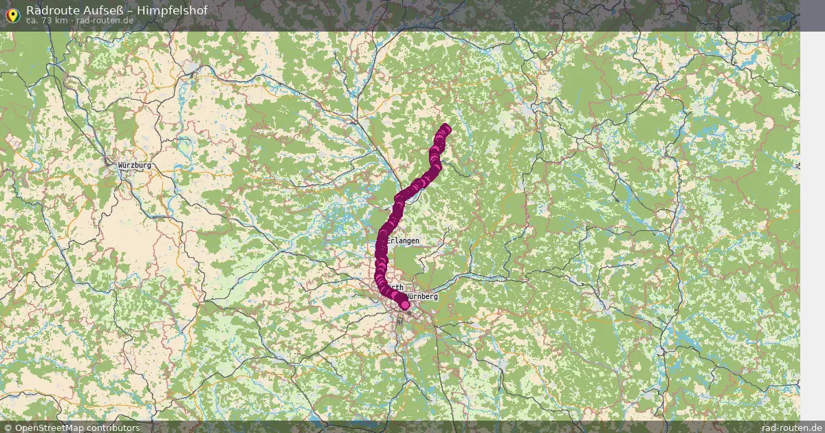 Fahrradroute Aufseß – Steinbühl (75 km) – Rad-Routen.de