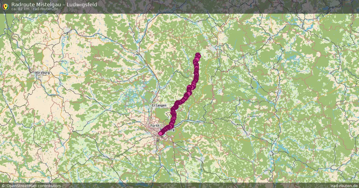 Fahrradroute Mistelgau – Ludwigsfeld (82 km) – Rad-Routen.de