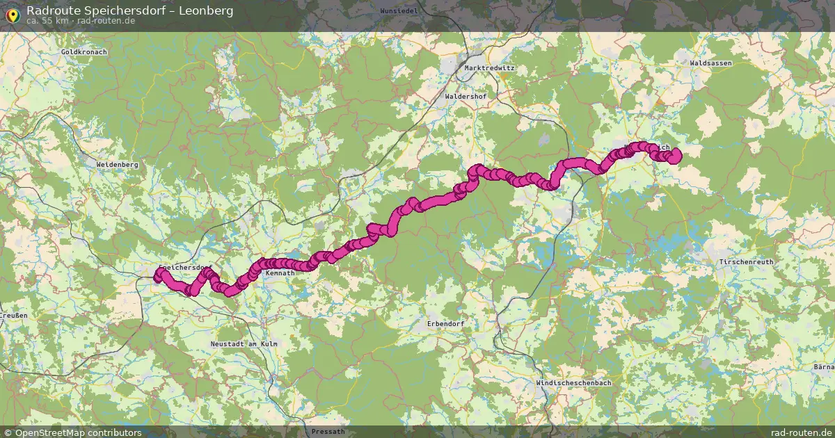 Fahrradroute Speichersdorf – Leonberg (55 km) – Rad-Routen.de