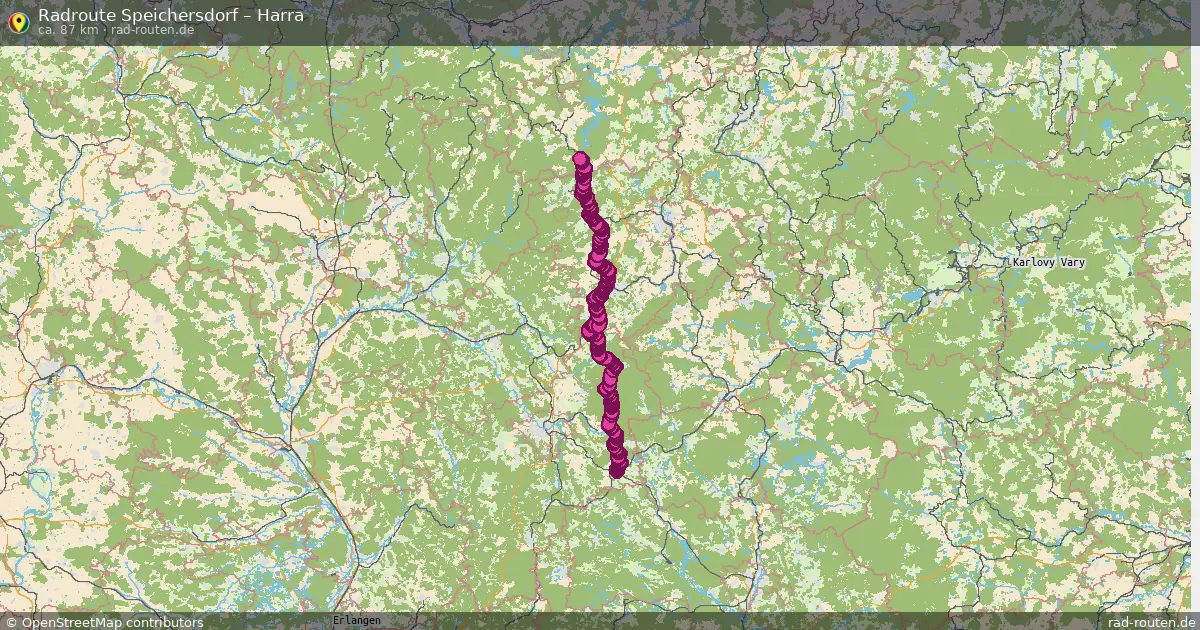 Fahrradroute Speichersdorf – Harra (87 km) – Rad-Routen.de