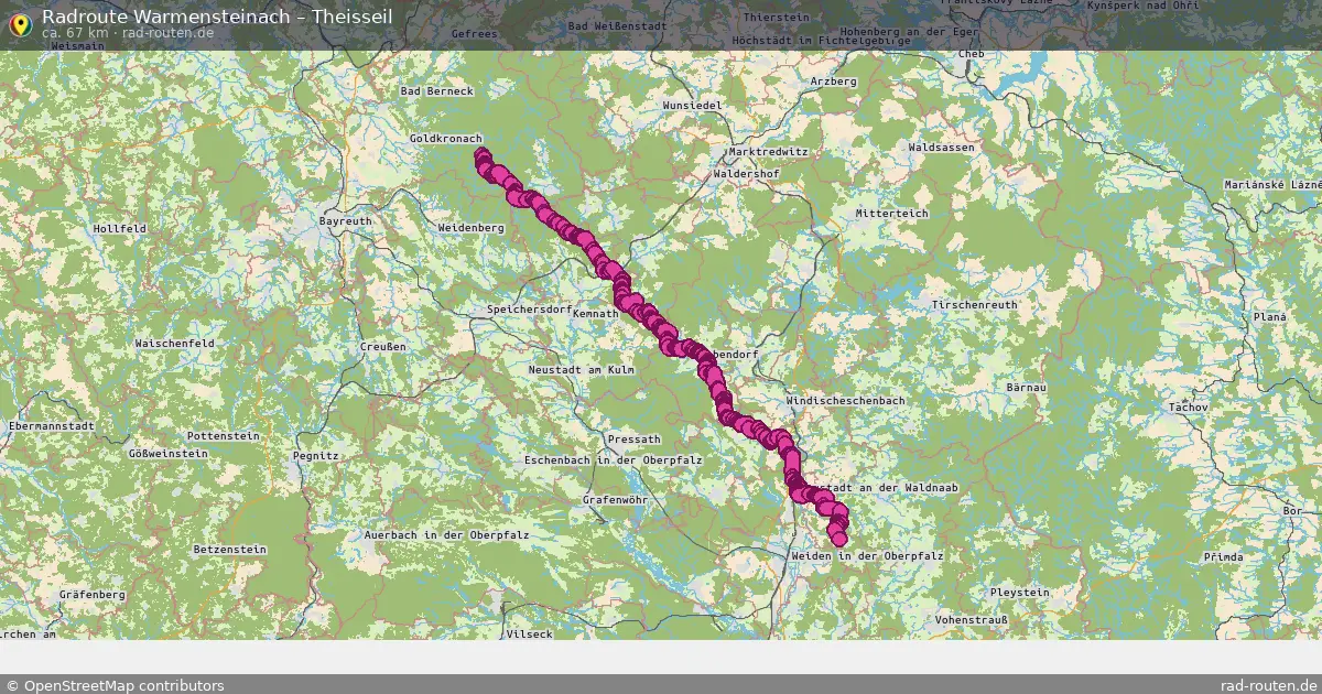 Fahrradroute Warmensteinach – Theisseil (67 km) – Rad-Routen.de