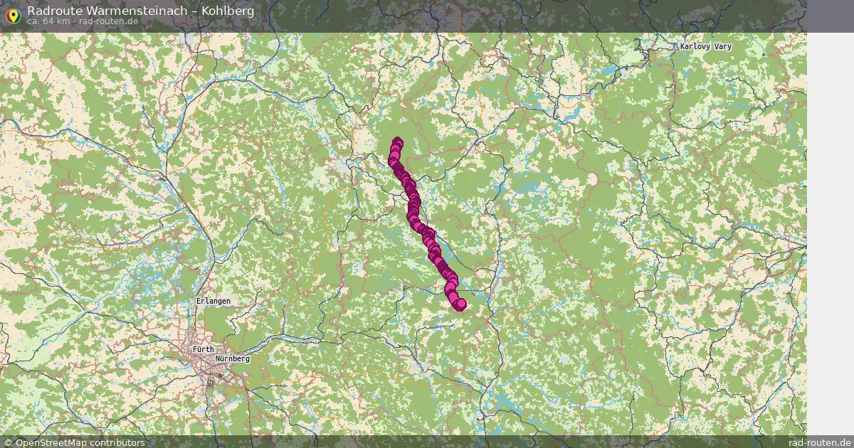 Fahrradroute Warmensteinach – Kohlberg (64 km) – Rad-Routen.de
